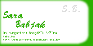 sara babjak business card